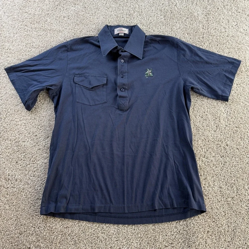 Vintage Titleist Collection Polo Shirt Mens Large Blue Short Sleeve Golf Japan